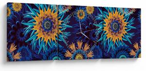 Tablou - 3D flori (cu ceas) (90x30 cm)