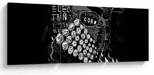 Tablou - Desen în stilul lui Banksy (cu ceas) (90x30 cm)