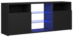 Comodă TV cu lumini LED, negru, 120x30x50 cm