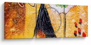 Tablou - Balerine dansînd, pictură în ulei (cu ceas) (90x30 cm)
