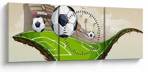 Tablou - Teren de fotbal (cu ceas) (90x30 cm)