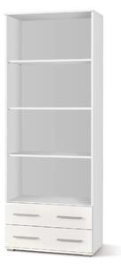 Biblioteca LIMA, alb, PAL laminat, 77x40x200 cm