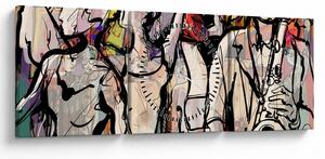 Tablou - Seara de jazz (cu ceas) (90x30 cm)
