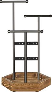 Suport bijuterii, Arborele de bijuterii din metal si lemn, 20,5 x 36 x 18 cm | SONGMICS