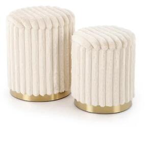 Set 2 taburete FIDO, stofa crem
