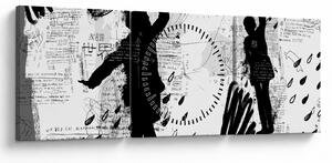 Tablou - Artă stradală - zarvă (cu ceas) (90x30 cm)