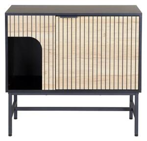 Comoda MAGO K3, negru/stejar, PAL/metal, 80x40x75 cm