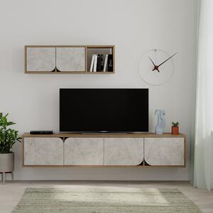 Comoda TV Spark 180-Hitit, stejar/alb, PAL melaminat, 180x35x36 cm