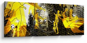 Tablou - Fotbal în marele oraș (cu ceas) (90x30 cm)