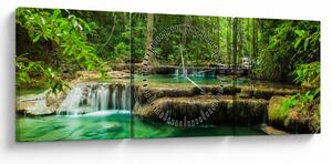 Tablou - Cascada Erawan din Kanchanaburi, Thailanda (cu ceas) (90x30 cm)