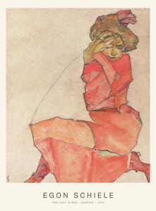 Reproducere The Lady in Red (Special Edition Female Portrait) - Egon Schiele