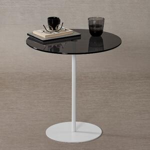 Masuta Chill-Out, alb/gri, sticla/metal, 50x50x50 cm