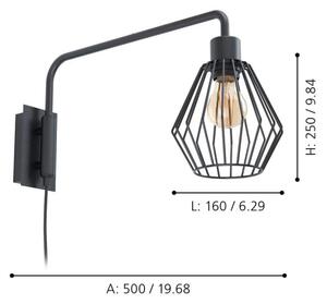 Eglo 99349 - Aplică perete TABILLANO 1xE27/40W/230V
