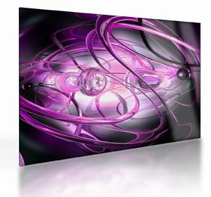 Tablou pe sticlă cu abstracție frumoasă în violet (70x50 cm)