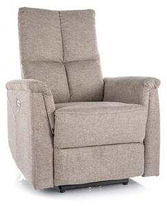 Fotoliu recliner NEPTUN, bej, stofa clasica/metal, 76x94/160x96 cm