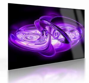 Tablou pe sticlă fractalilor în violet (70x50 cm)