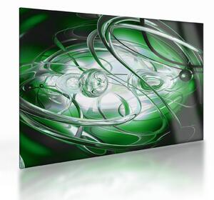 Tablou pe sticlă abstract verde (70x50 cm)
