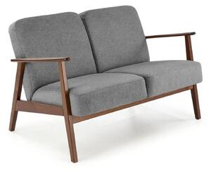 Canapea MILANO 2S, gri - Castel 93, stofa catifelata/lemn, 120x77x77 c