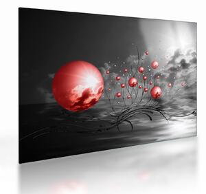 Tablou pe sticlă bilelor roșii (70x50 cm)