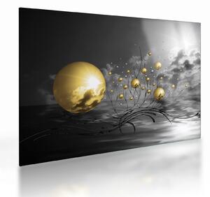 Tablou pe sticlă bilelor în ocru (70x50 cm)