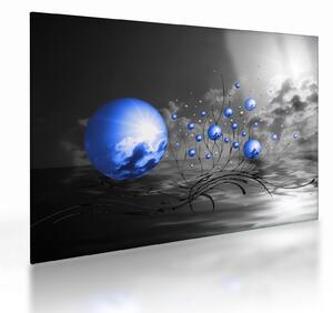 Tablou pe sticlă bilelor albastru închis (70x50 cm)
