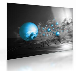 Tablou pe sticlă bilelor albastru deschis (70x50 cm)
