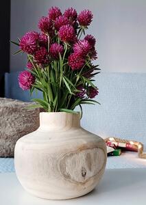Vaza decorativa Paulownia din lemn natur 18x15 cm