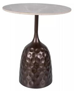 Masuta cafea MUTTI, gri cu imprimeu marmura/bronz antic, ceramica/meta