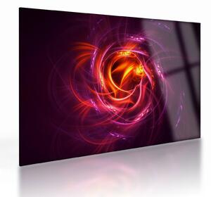 Tablou pe sticlă cu abstracțiune modernă care luminează (70x50 cm)