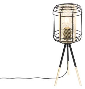 Design tafellamp tripod zwart met goud - Gaze