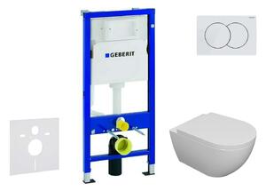 Geberit Duofix - Set pentru montare încastrată, toaletă Oudee și capac softclose, clapetă Delta01, alb alpin SANI11CA3102