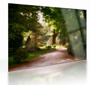 Tablou pe sticlă cu parc (70x50 cm)