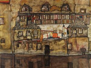 Artă imprimată The House on the River Wall (Vintage Cityscape) - Egon Schiele, (40 x 30 cm)