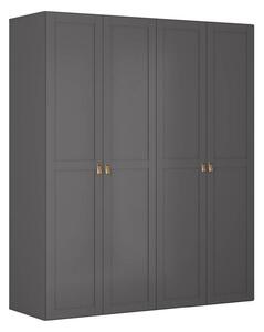 Dressing FLEX, gri grafit, PAL, cu 4 usi, 200x66x240 cm