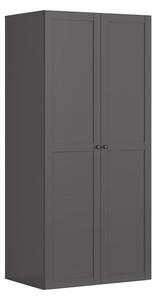 Dulap FLEX, gri grafit, PAL, cu 2 usi, 100x66x218 cm