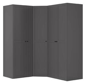Dressing de colt FLEX, gri grafit, PAL, cu 5 usi, 203x178x240 cm