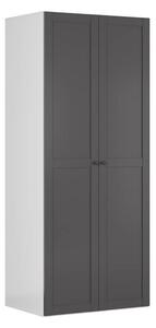 Dulap FLEX, alb/gri grafit, PAL, cu 2 usi, 100x66x240 cm