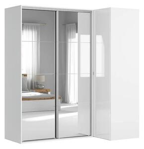 Dressing FLEX, alb lucios, PAL, cu 3 usi, 220x116x240 cm
