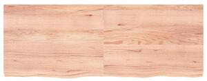 Blat de baie, maro deschis, 160x60x(2-6) cm, lemn masiv tratat