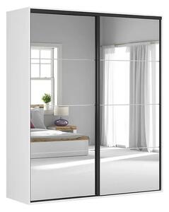 Dressing FLEX, alb, PAL, cu 2 usi si oglinda, 200x66x240 cm