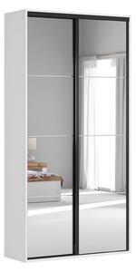 Dulap FLEX, alb, PAL, cu 2 usi si oglinda, 120x45x240 cm