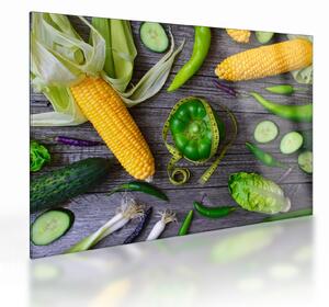 Tablou pe sticlă cu legume (70x50 cm)