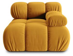 Canapea modulara Bellis cu 1 loc, colt pe partea dreapta si tapiterie din catifea, galben