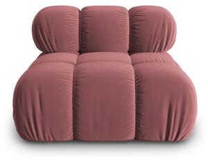 Canapea modulara Bellis cu 1 loc, colt pe partea dreapta si tapiterie din catifea, roz