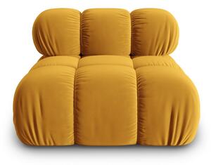 Canapea modulara Bellis cu 1 loc si tapiterie din catifea, galben