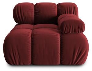 Canapea modulara Bellis cu 1 loc, colt pe partea dreapta si tapiterie din catifea, rosu inchis