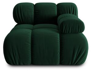 Canapea modulara Bellis cu 1 loc, colt pe partea dreapta si tapiterie din catifea, verde inchis