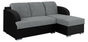 Coltar extensibil MERIN, universal, stofa catifelata negru/gri, cu lad