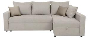 Coltar extensibil PREZEMEK IV, universal, stofa clasica bej, cu lada d