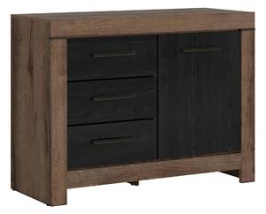 Comoda BALIN, stejar/negru, PAL, 112x45x85 cm